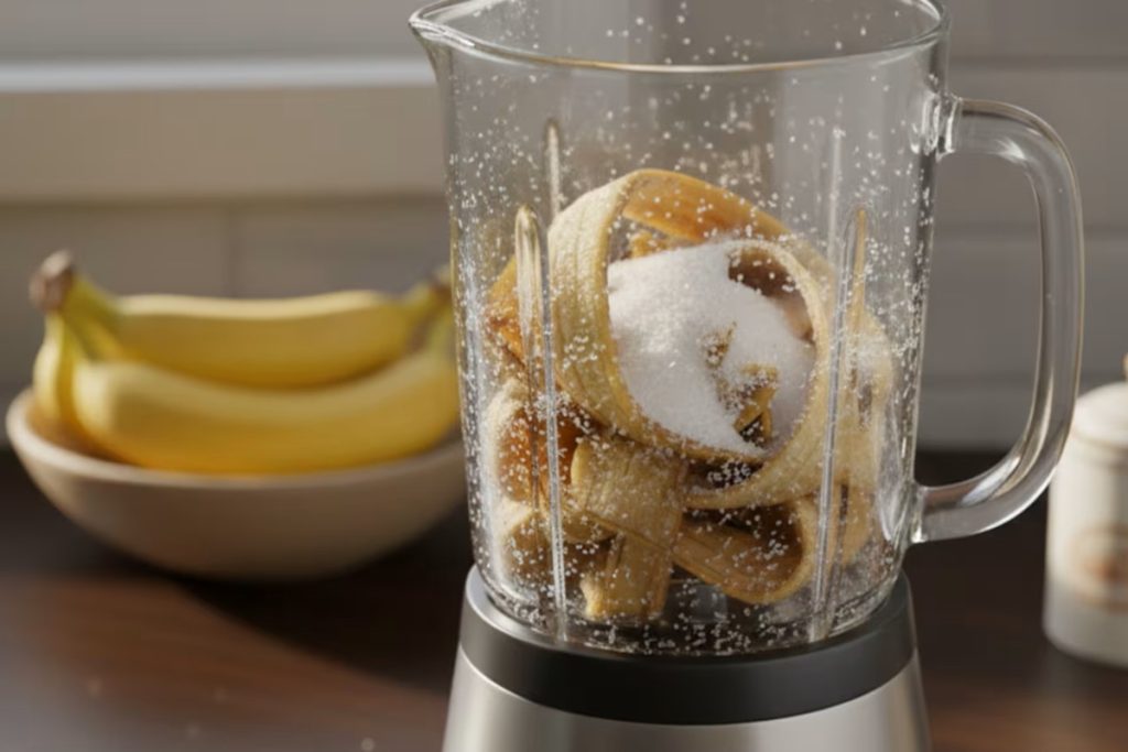 Triturar casca de banana e açúcar: para que serve e por que é recomendado